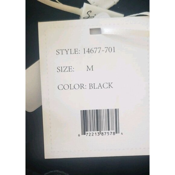 NWT SIONI MILANO BLACK KNIT RUFFLE COLD SHOULDER BLOUSE TOP MEDIUM - Picture 10 of 10